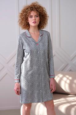 Cana 409 - elegancka koszula rozpinana w jodełkę, grafitowa