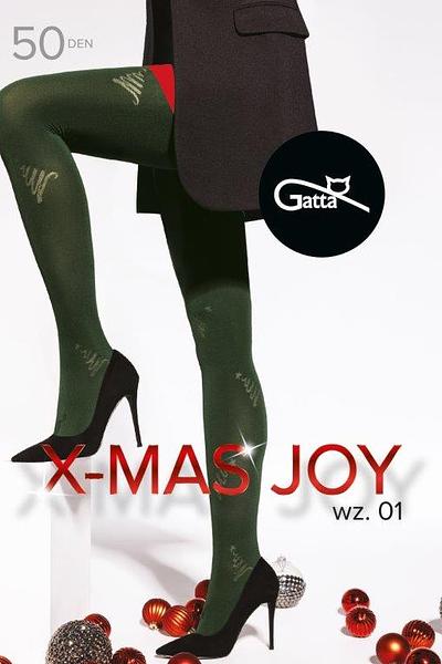 Rajstopy świąteczne X mas Joy z jesienno - zimowej kolekcji marki Gatta. Cechą charakterystyczną tego modelu są choinki, które zdobią całą długość rajstopy. 