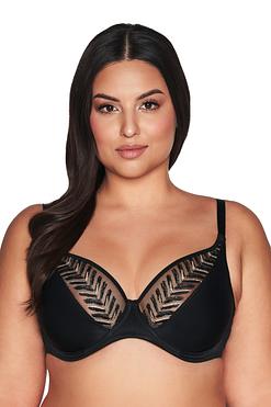 Biustonosz AV 2118 Black – Soft Bralette z Haftem od AVA