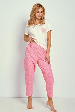 Piżama damska Corni 3336, jednolita bluzka i spodnie 7/8 – Taro