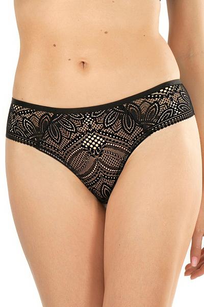     Materiał: Ażurowa koronka i siateczka dla delikatnego, zmysłowego wyglądu.
    Design: Tył z wycięciem w kształcie litery "V" dodającym elegancji.
    Komfort: Płaska gumka w pasie zapewnia idealne dopasowanie.
    Styl: Stringi łączące funkcjonalność i zmysłowy charakter.
    Przeznaczenie: Idealne na co dzień i na wyjątkowe okazje.
    Marka: Mefemi by Nipplex – bielizna dla wymagających kobiet.