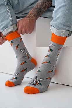 Skarpetki Męskie Milena Avangard – Króliki i Marchewki 0125.111