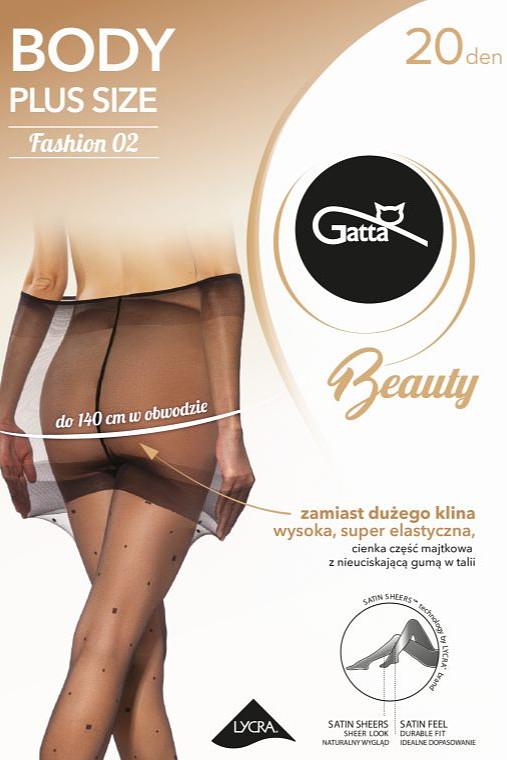 Stylowe, komfortowe i stworzone z myślą o kobietach noszących większe rozmiary – rajstopy PLUS SIZE FASHION od Gatta to idealne połączenie elegancji i wygody. Transparentne, wzorzyste rajstopy o grubości 20 DEN subtelnie podkreślą nogi, dodając charakteru każdej stylizacji – zarówno na co dzień, jak i na wyjątkowe okazje. Dzięki elastycznej konstrukcji i dopracowanemu krojowi, rajstopy idealnie dopasowują się do sylwetki, nie uciskając i zapewniając pełen komfort noszenia. Wzmacniana część majtkowa oraz płaskie szwy gwarantują trwałość i wygodę przez cały dzień.
 