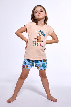 Piżama dziewczęca Cornette Kids Travel 2 KR 787/110 – bawełna, krótki rękaw