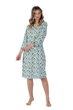 Koszula damska LEVEZA Atena 1482, bawełniana, S-XL, rękaw 3/4, za kolano